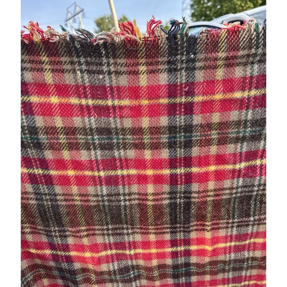 VTG All WOOL Made In Scotland BLANKET / THROW / TRAVEL RUG-SCOTTIE DOG LABEL